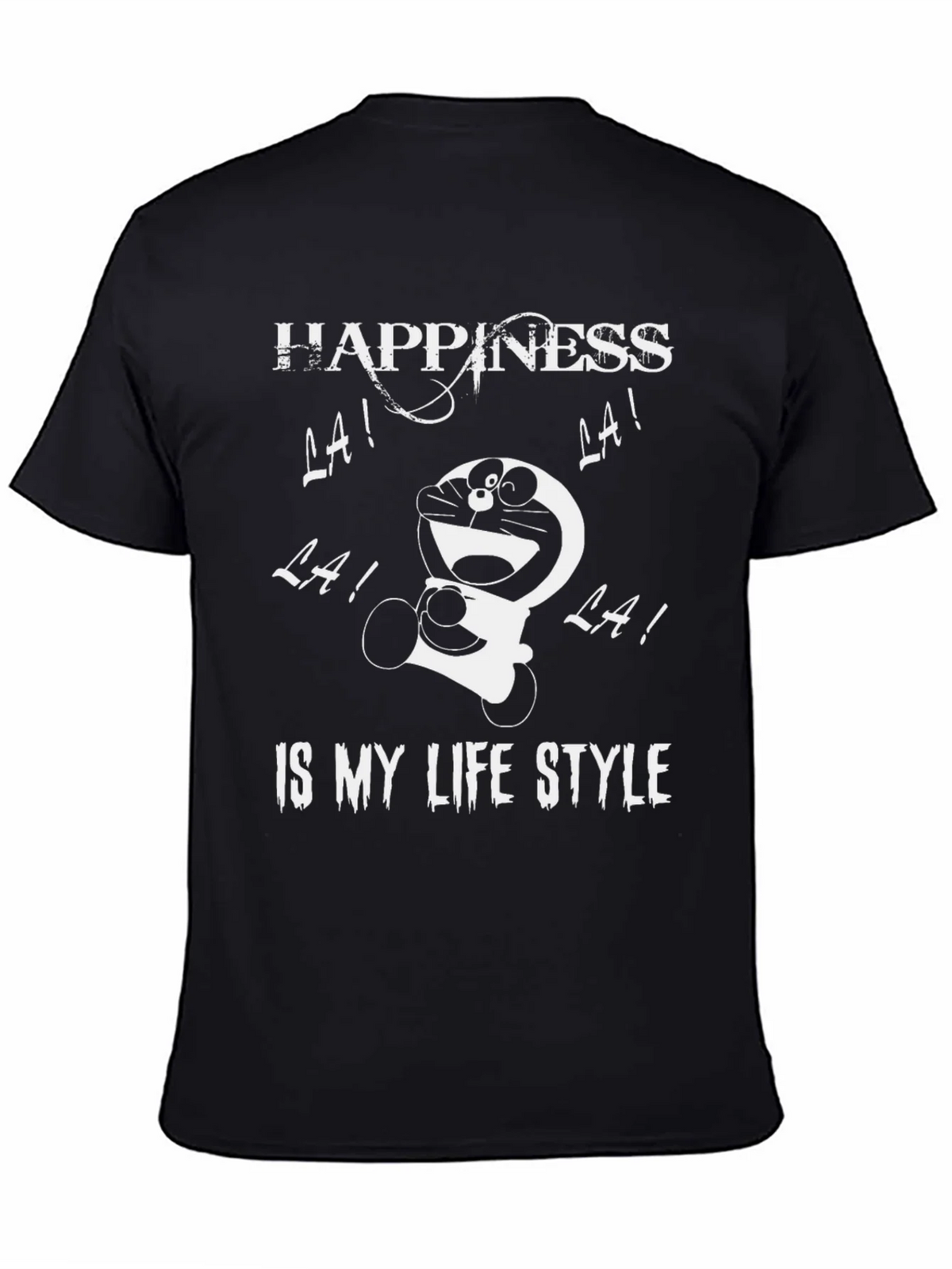 Happiness Doraemon Black Graphic Tee product image 4
