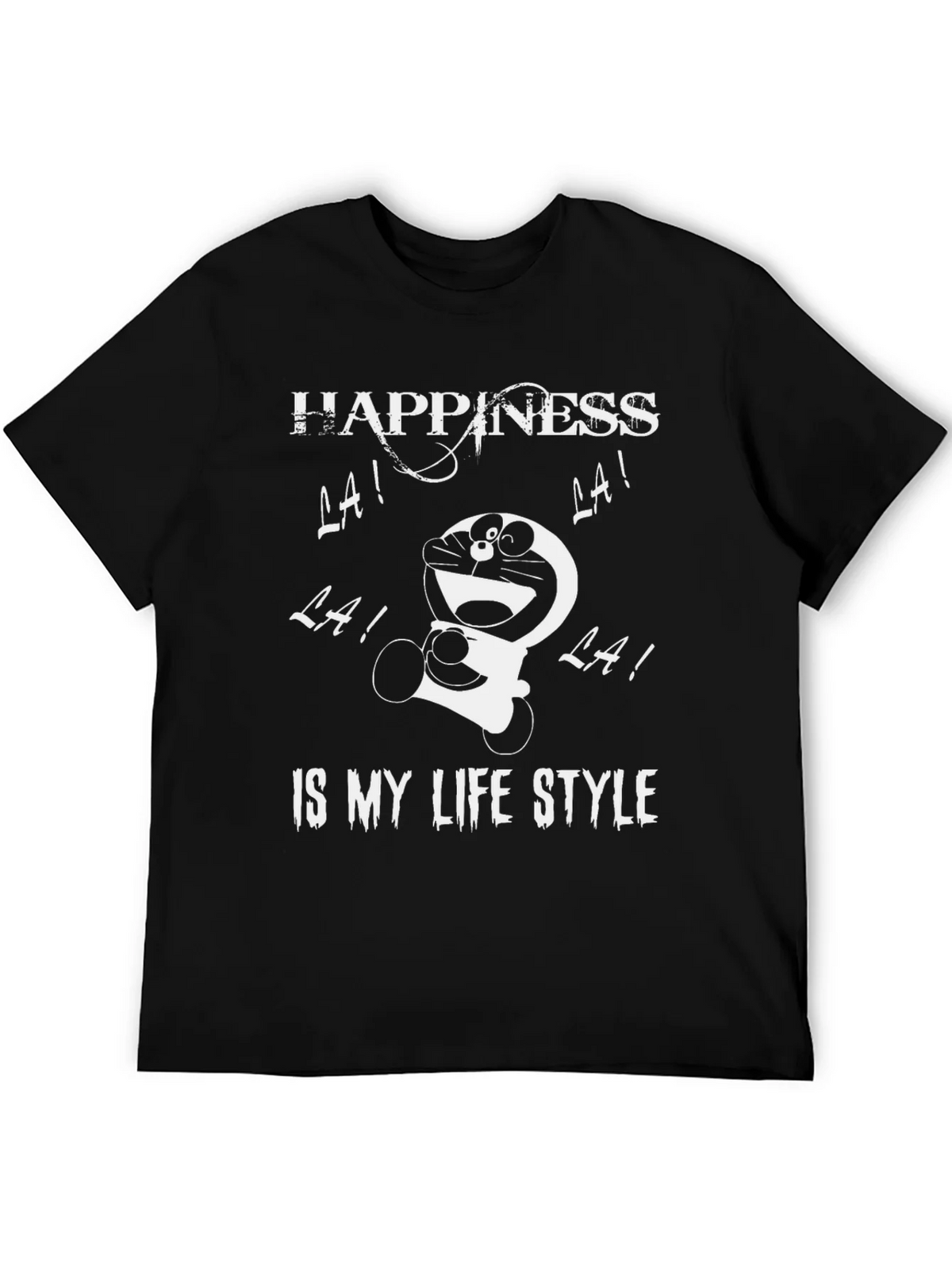 Happiness Doraemon Black Graphic Tee product image 5