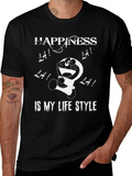 Happiness Doraemon Black Graphic Tee product image 1