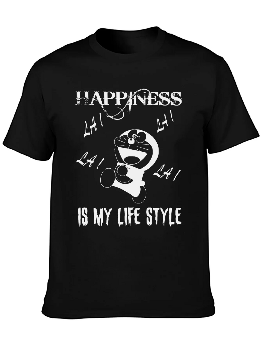 Happiness Doraemon Black Graphic Tee product image 3