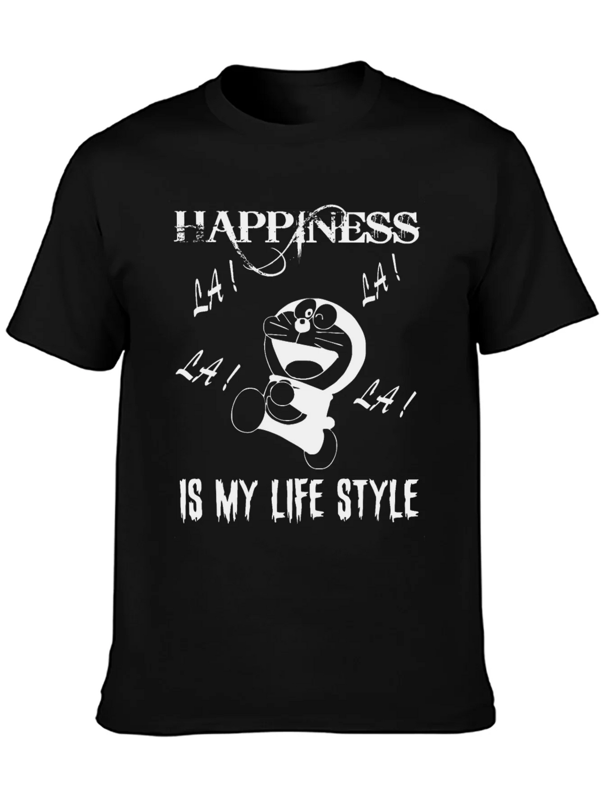 Happiness Doraemon Black Graphic Tee product image 3