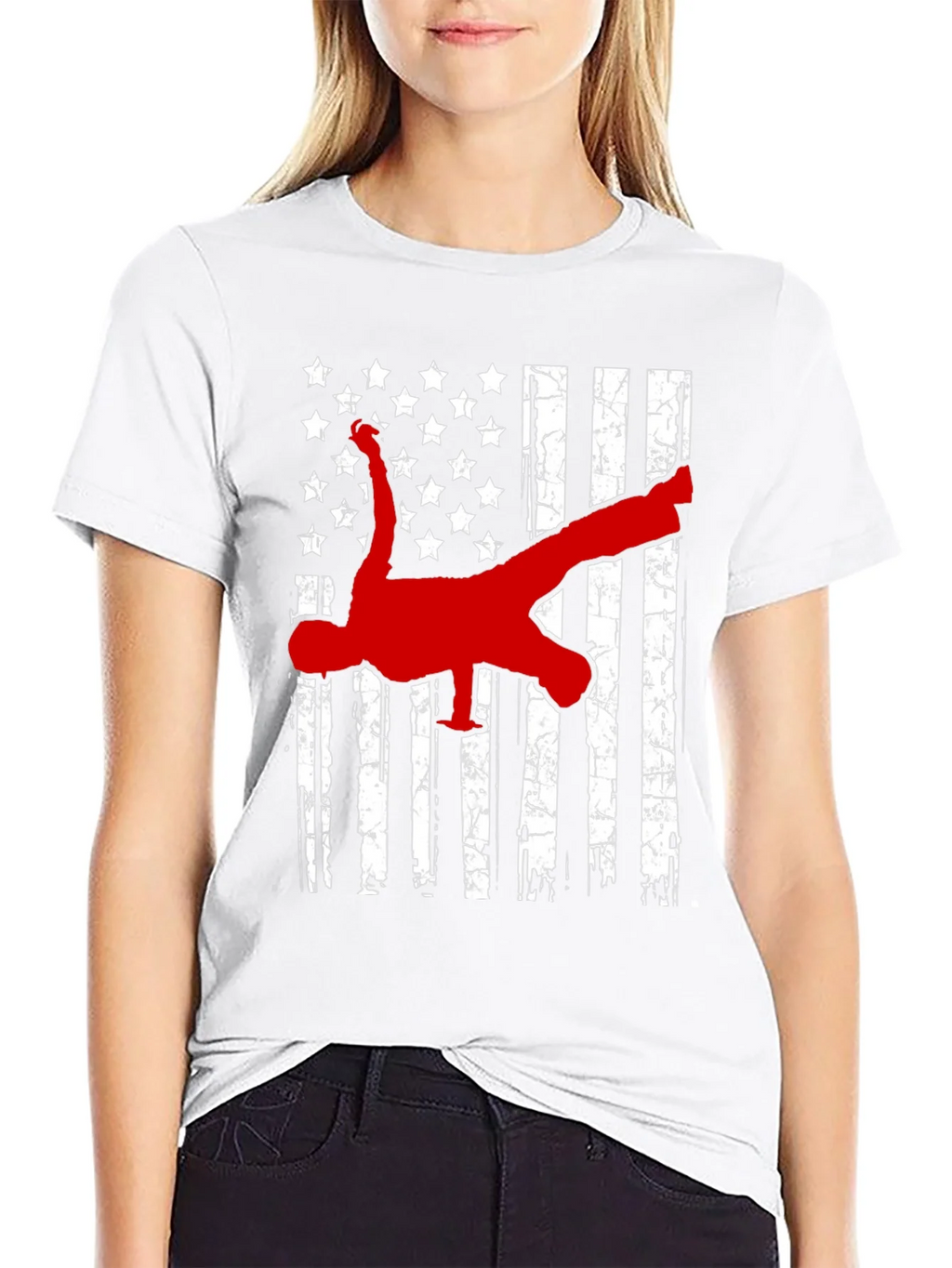 American Flag Breakdancer Graphic T-Shirt product image 3