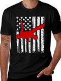 American Flag Breakdancer Graphic T-Shirt product image 1