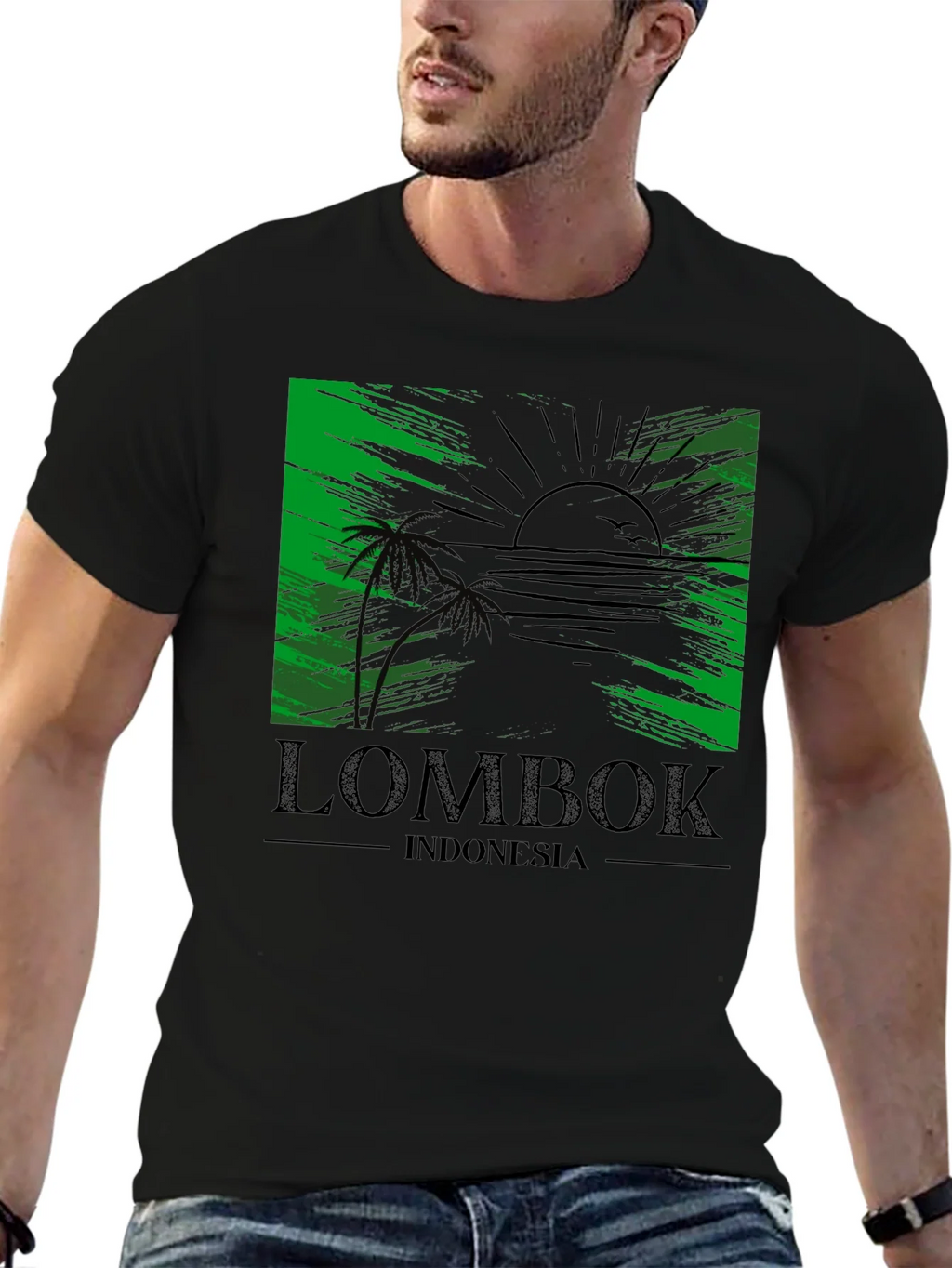 Lombok Indonesia T-Shirt Tropical Beach Design product image 4