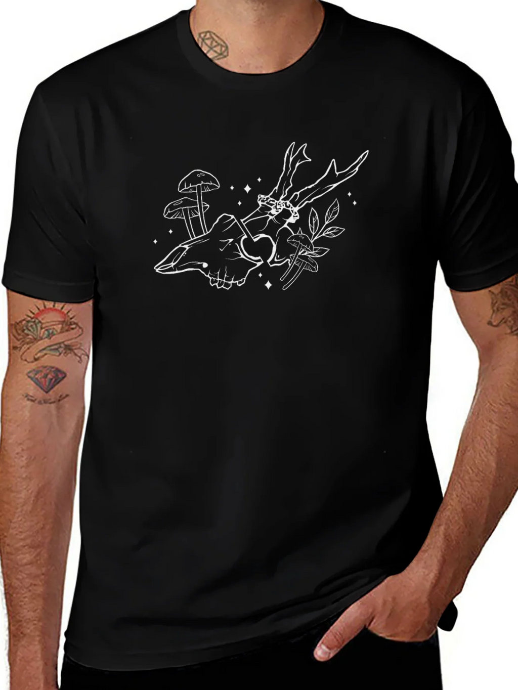 Skull & Antler Graphic Tee - Black product image 1