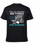 PTSD Awareness Graphic Tee - Not All Wounds Are Visible product image 1