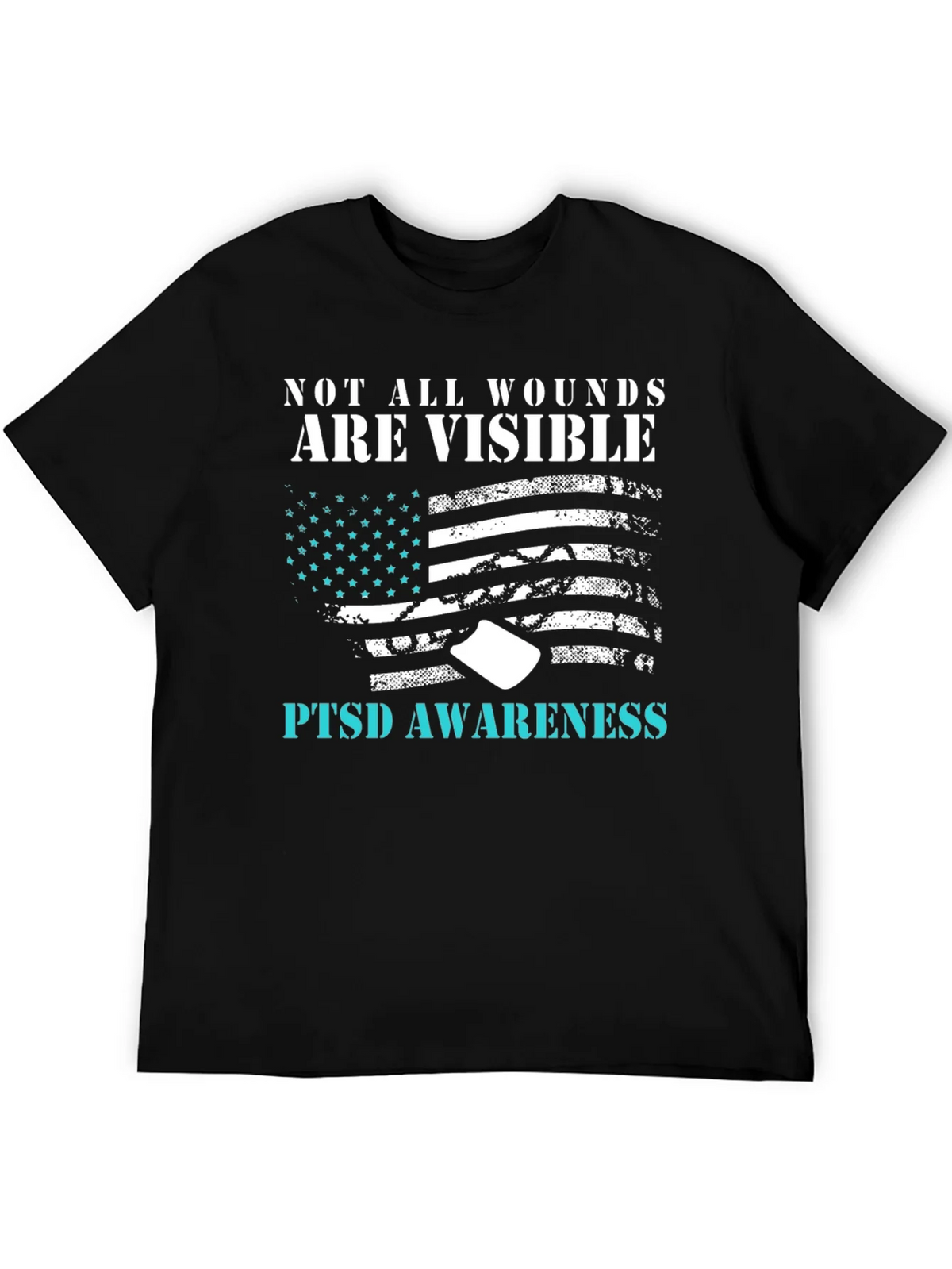 PTSD Awareness Graphic Tee - Not All Wounds Are Visible product image 2