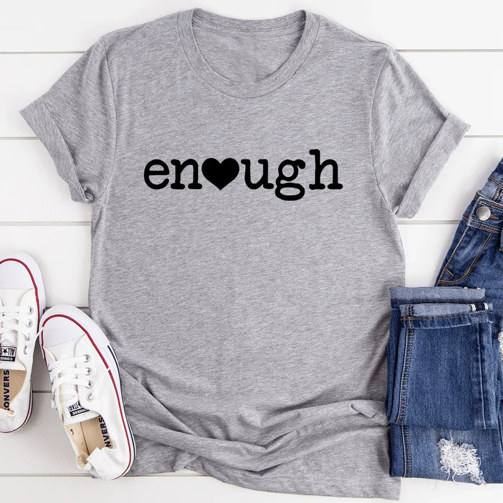 \"Enough\" – Minimalist Self-Love Graphic T-Shirt product image 3