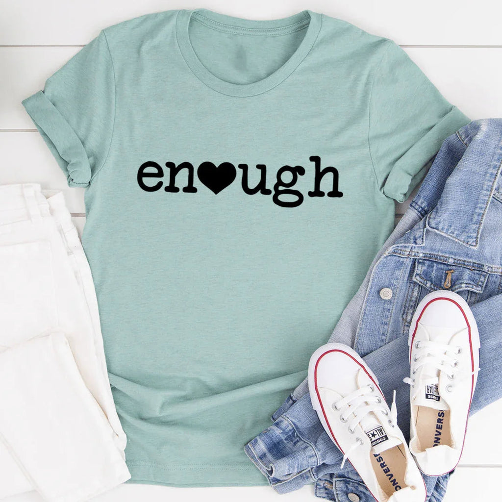 \"Enough\" – Minimalist Self-Love Graphic T-Shirt product image 2