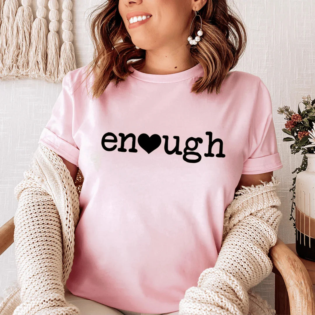 \"Enough\" – Minimalist Self-Love Graphic T-Shirt product image 1
