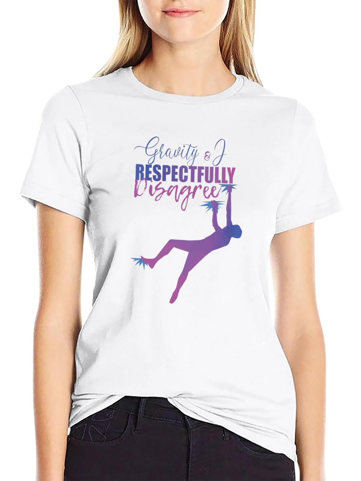 Gravity & I Respectfully Disagree Black T-Shirt product image 6