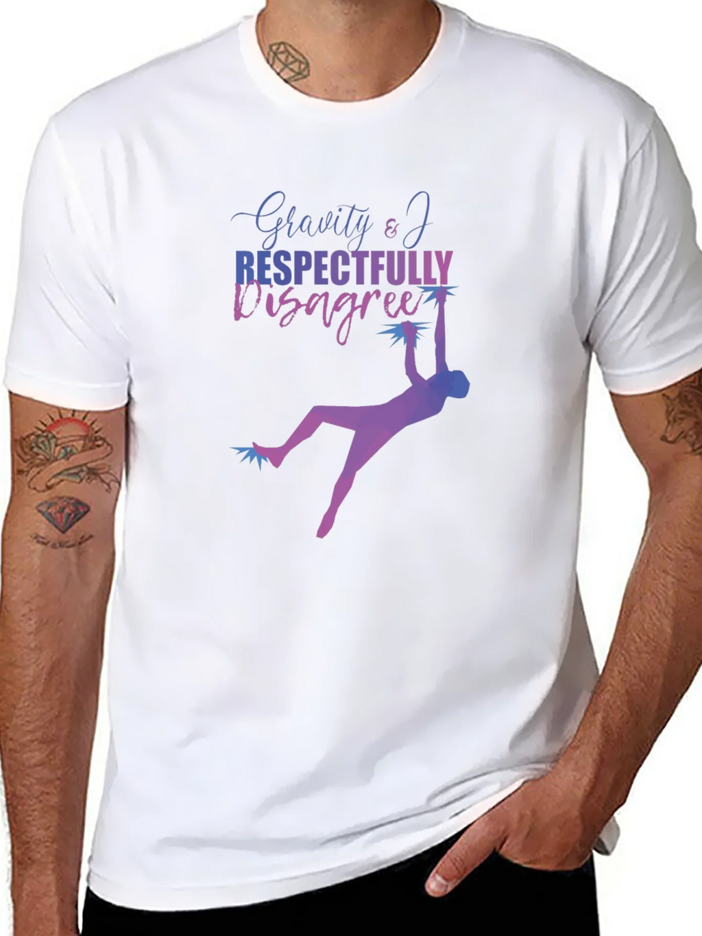 Gravity & I Respectfully Disagree Black T-Shirt product image 5