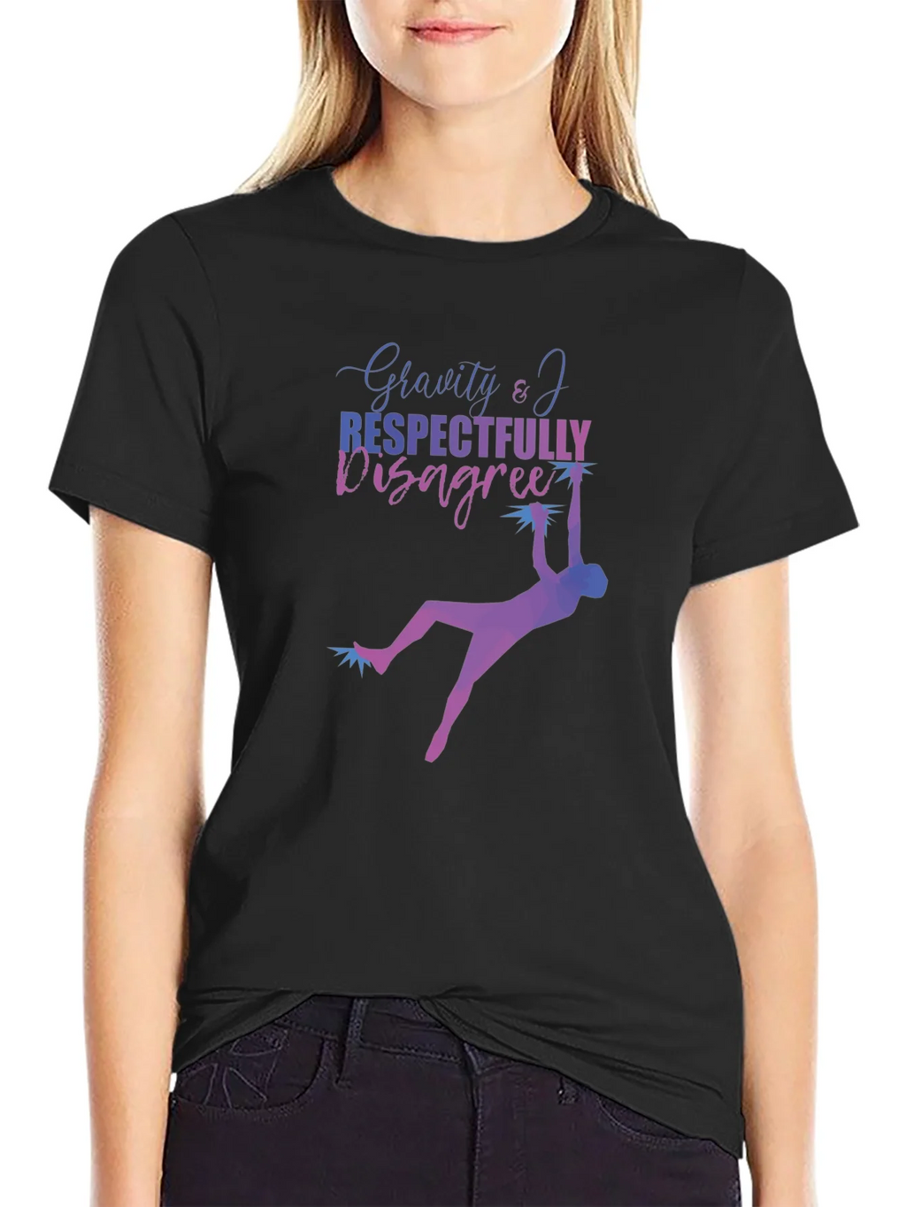 Gravity & I Respectfully Disagree Black T-Shirt product image 2
