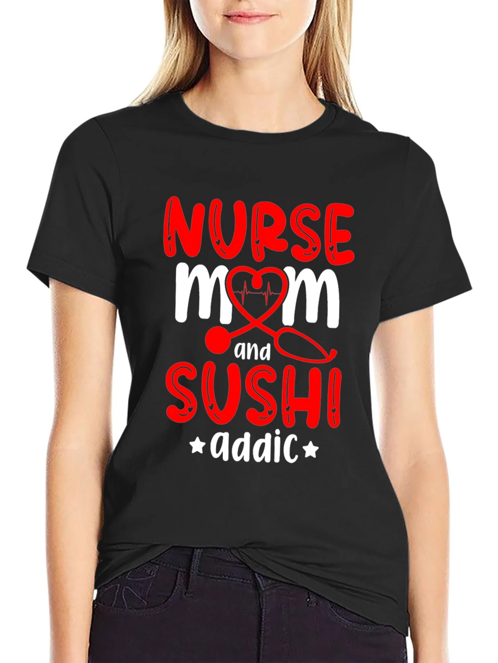 Nurse Mom Sushi Addict Graphic T-Shirt product image 2