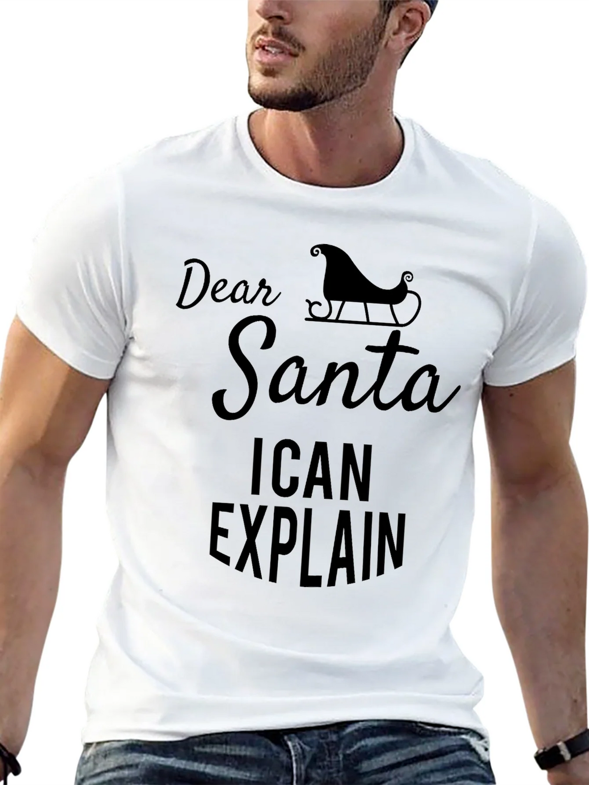 Dear Santa I Can Explain Funny Christmas T-Shirt product image 2