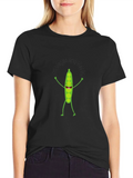 Vegan & Happy Cartoon Pea T-Shirt product image 1