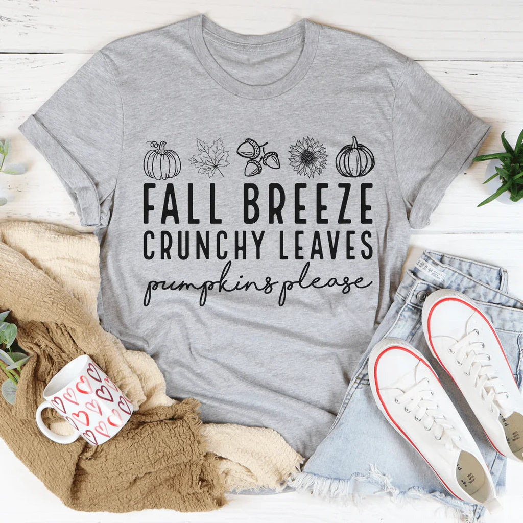 Fall Breeze Crunchy Leaves Pumpkins Please Tee product image 3