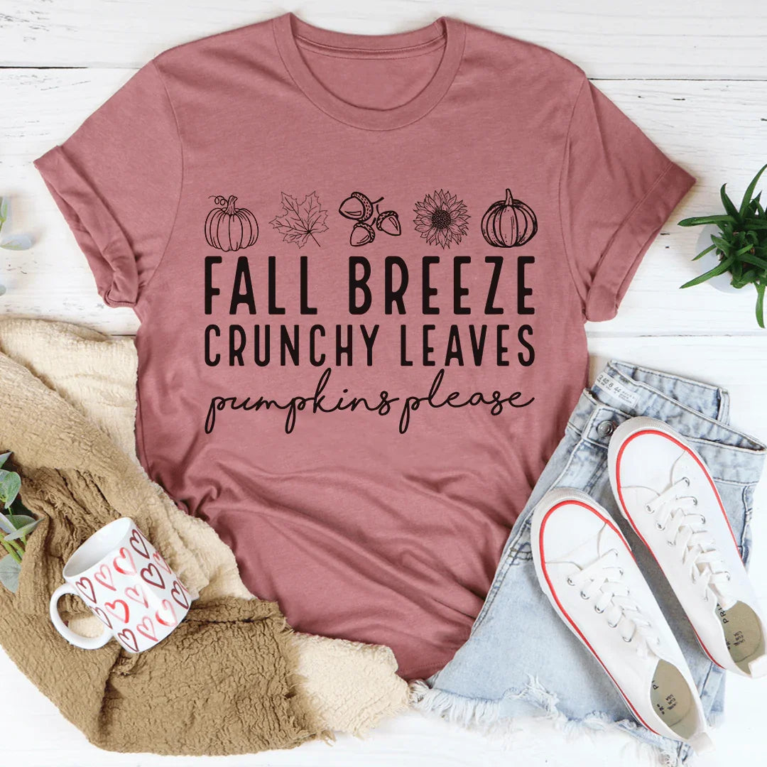 Fall Breeze Crunchy Leaves Pumpkins Please Tee product image 4