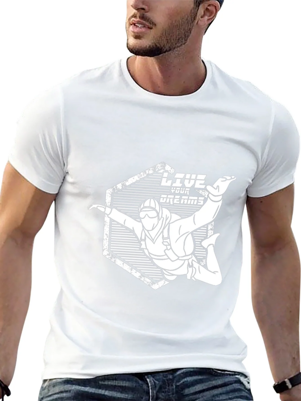 Live Your Dreams Skydiving Graphic Tee - Black product image 10