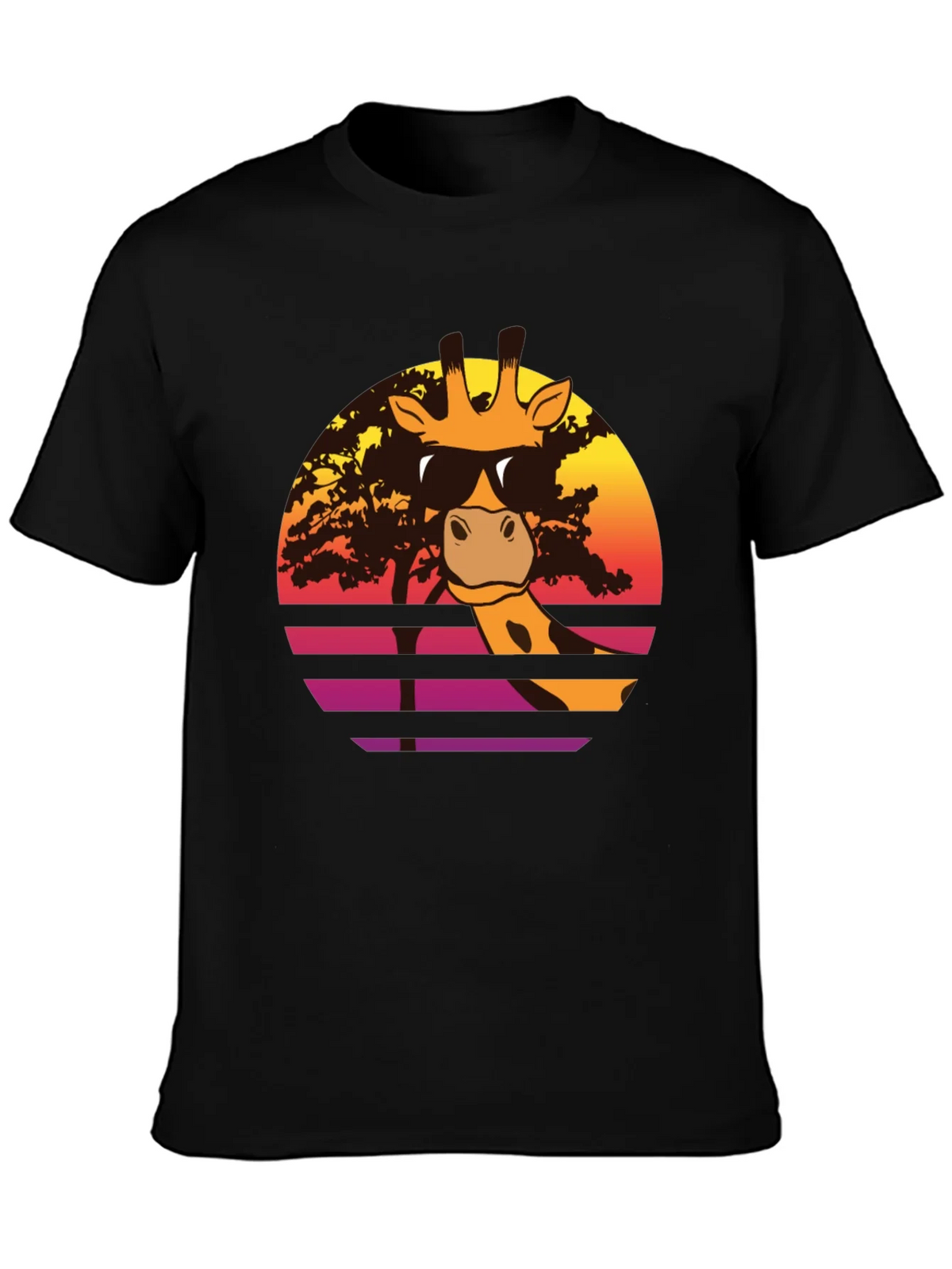 Cool Giraffe Sunset T-Shirt - Retro Animal Tee product image 1