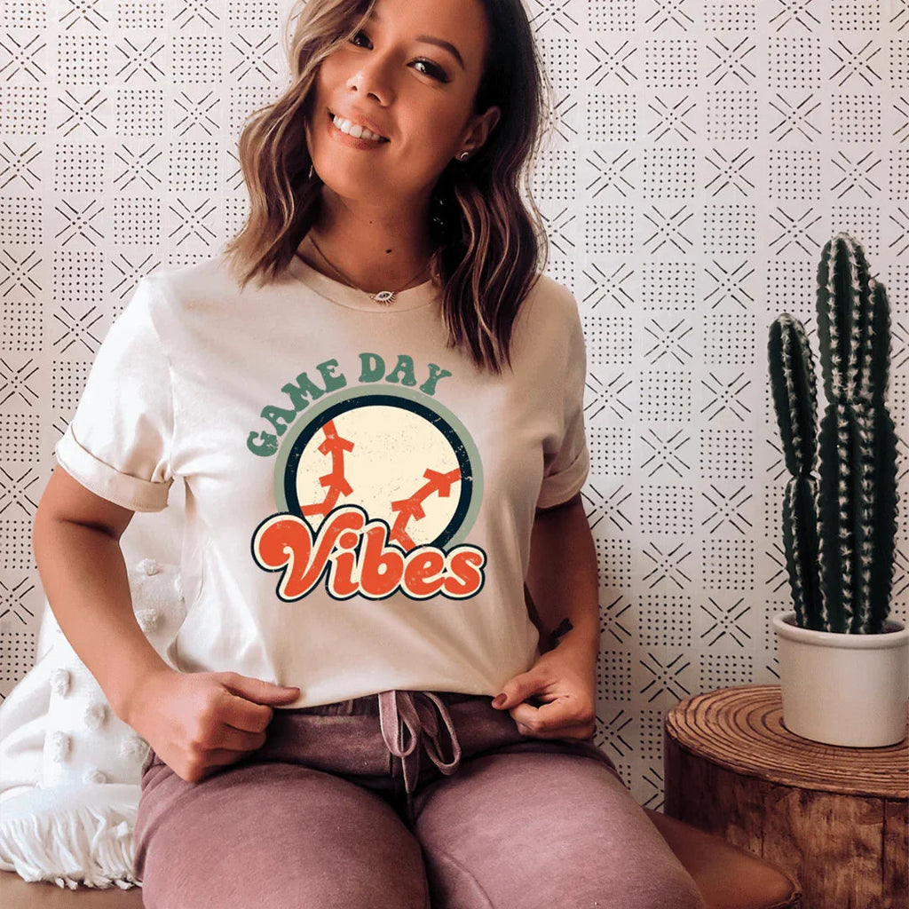 Sporty Tailgate Crewneck Tee – \"Game Day Vibes\" product image 2