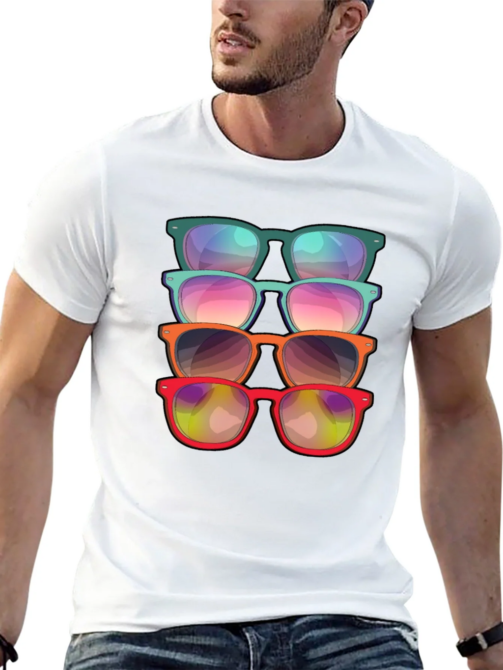 Sunglasses Stack Graphic Tee - Cool Casual Style product image 9
