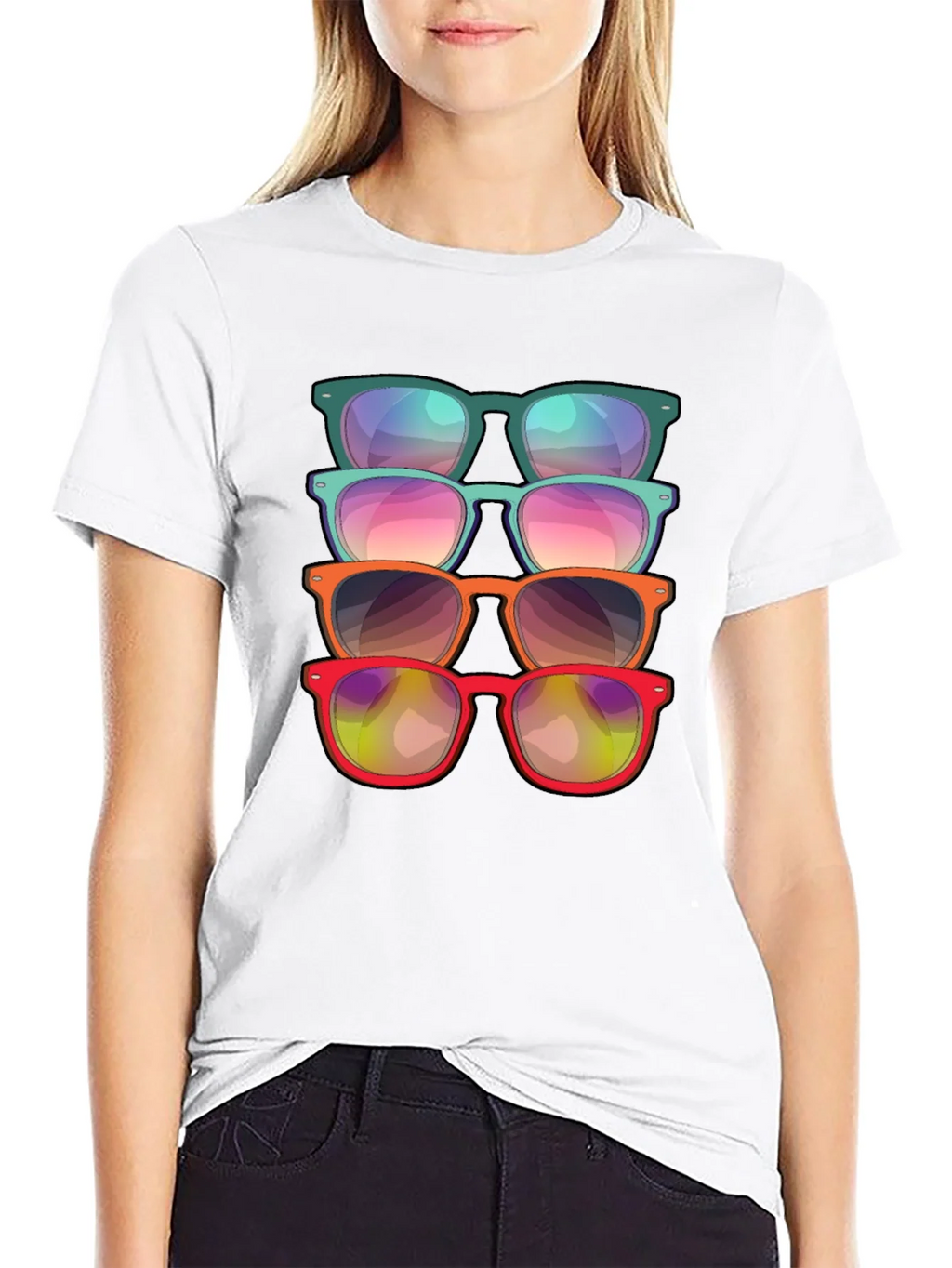 Sunglasses Stack Graphic Tee - Cool Casual Style product image 5