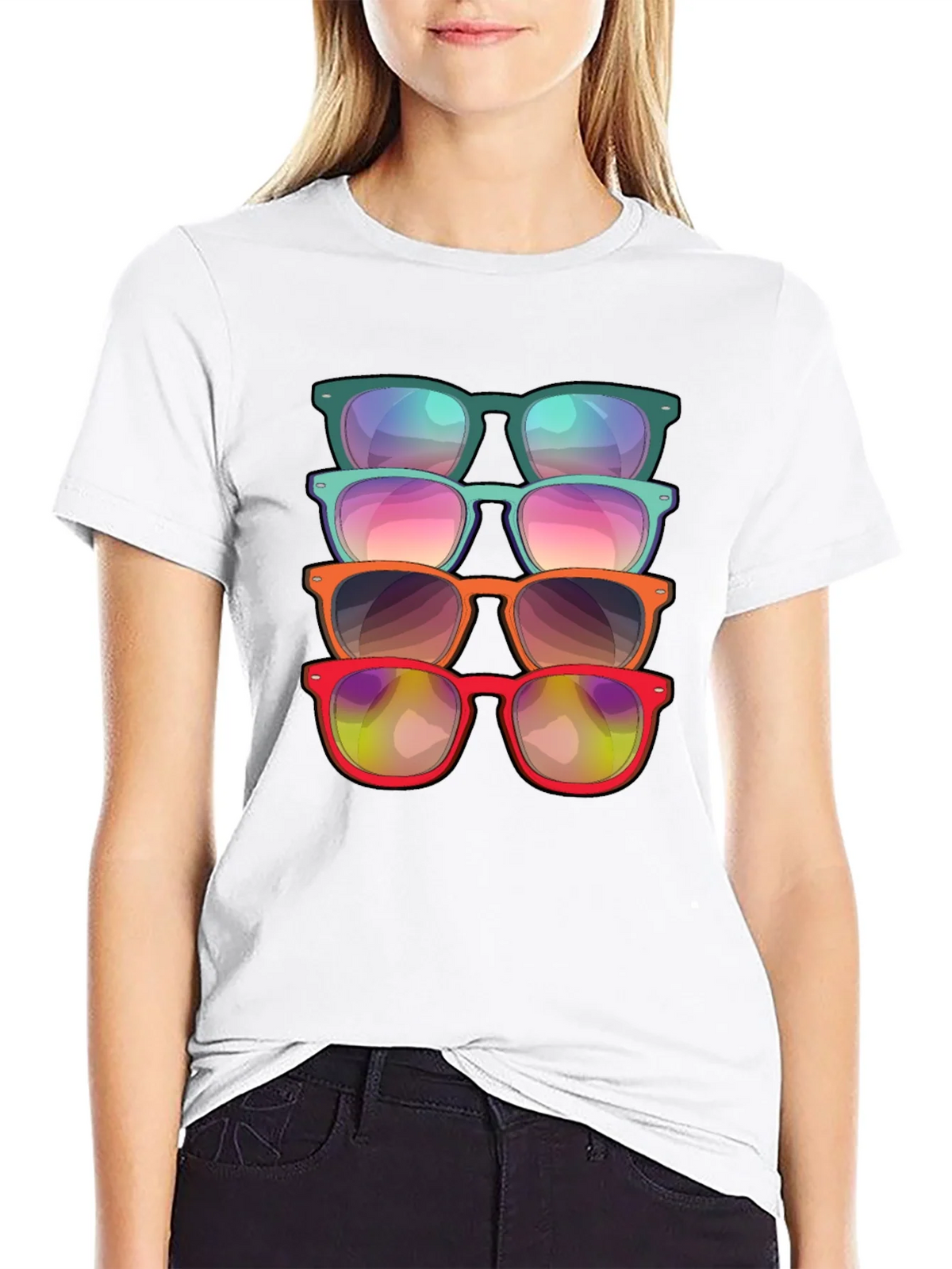 Sunglasses Stack Graphic Tee - Cool Casual Style product image 5