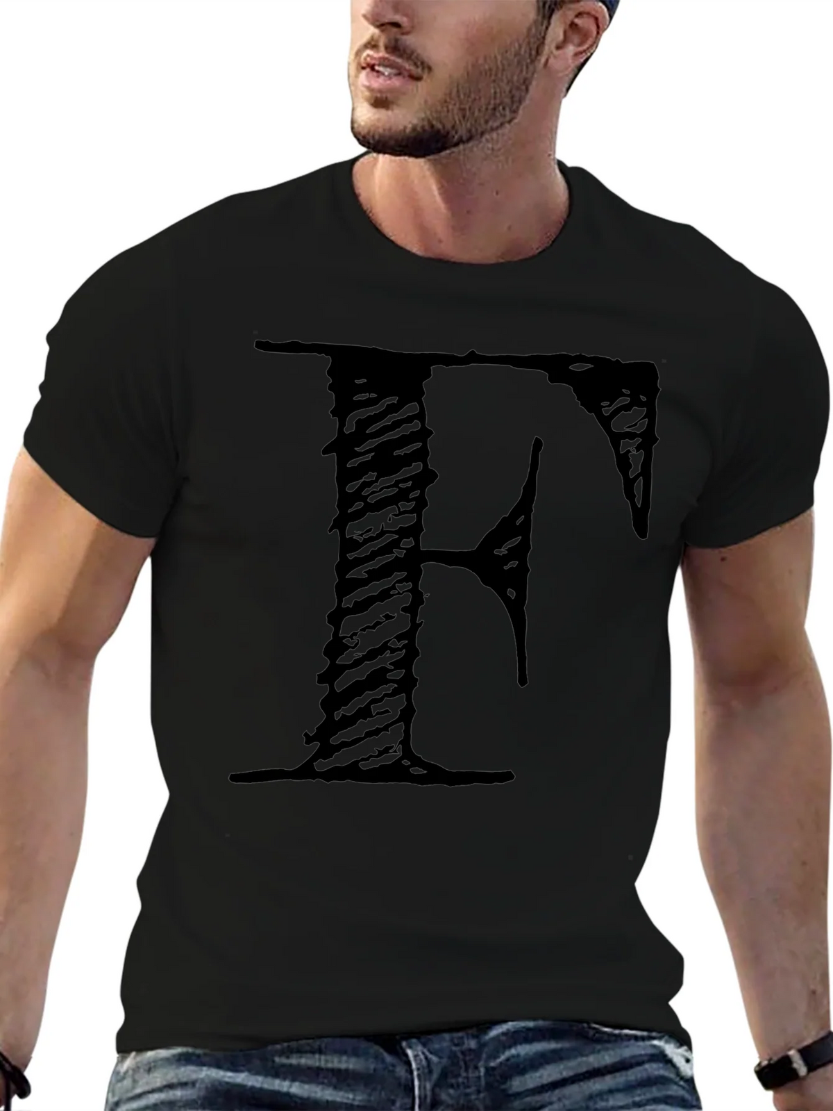 Letter F Black T-Shirt product image 5