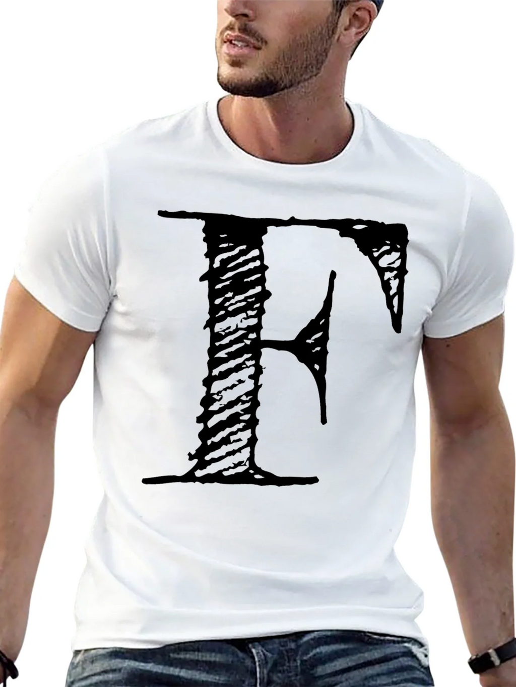 Letter F Black T-Shirt product image 11