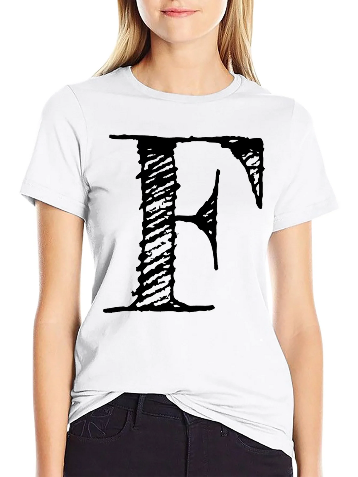 Letter F Black T-Shirt product image 7