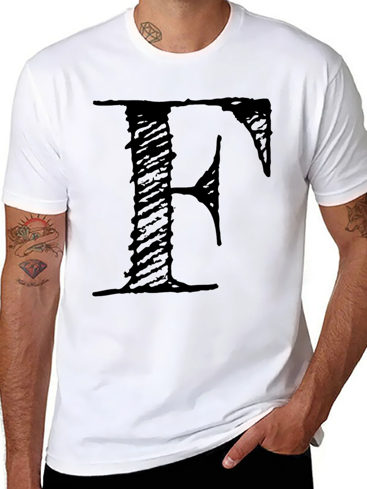 Letter F Black T-Shirt product image 6
