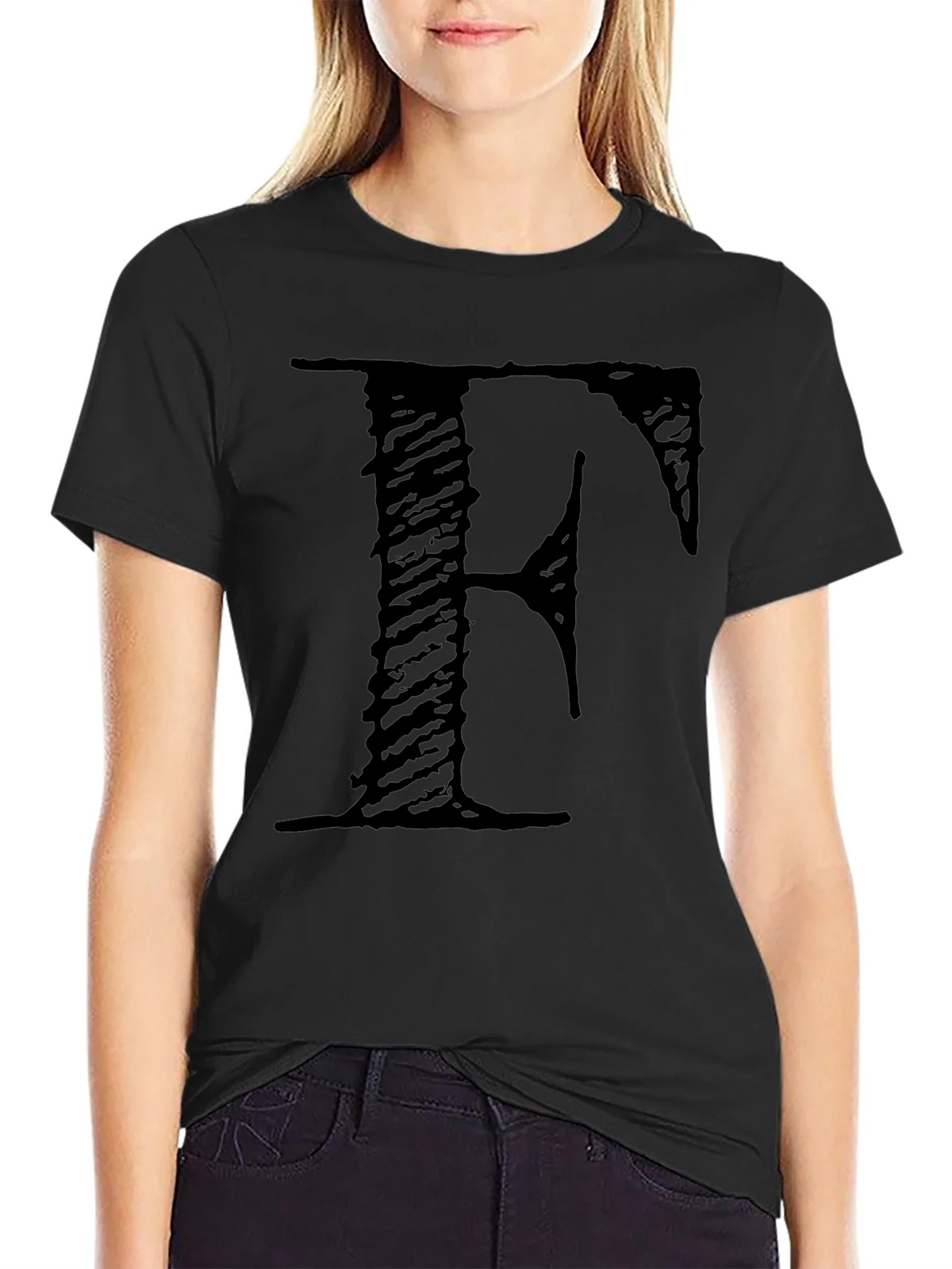 Letter F Black T-Shirt product image 1