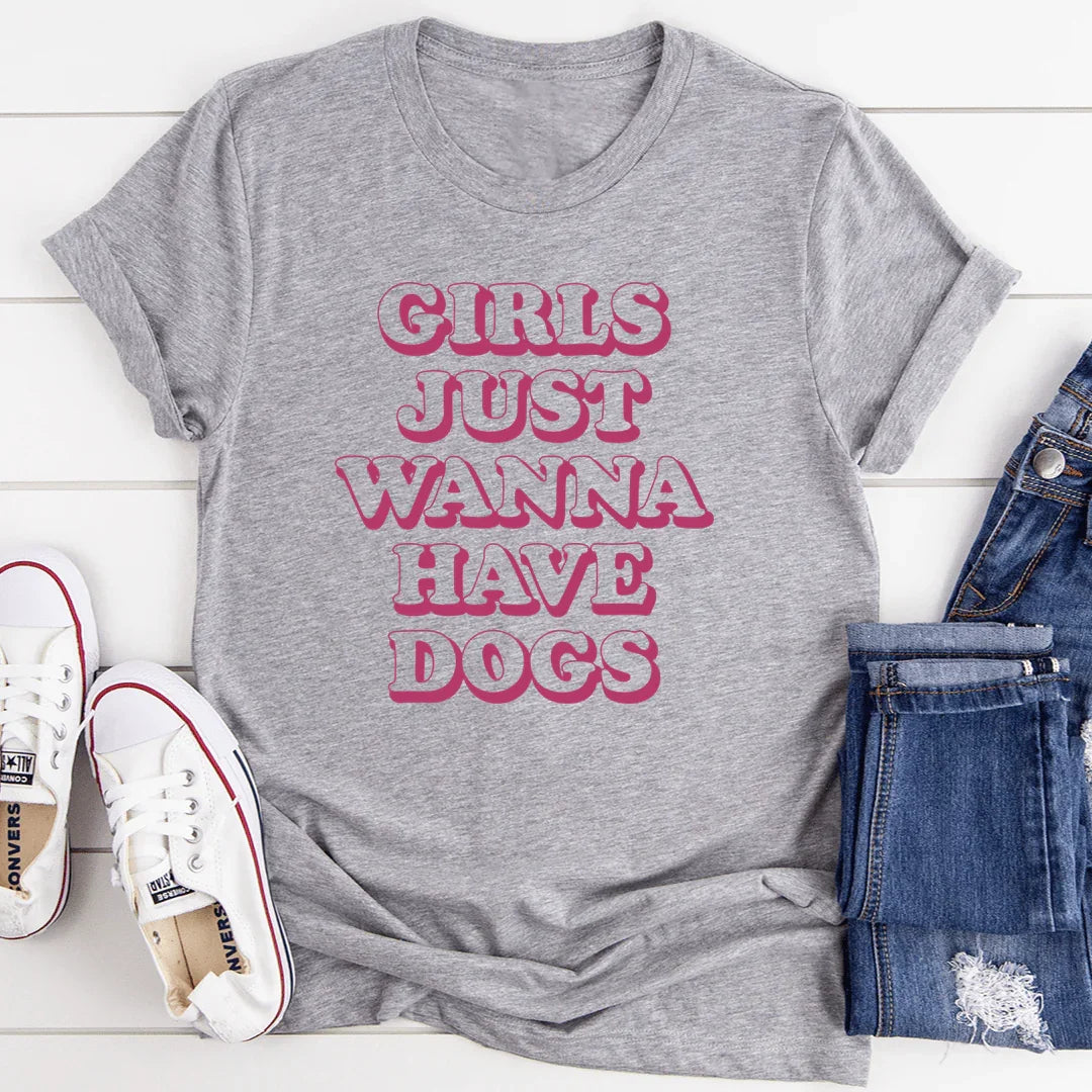 Dog Mom Soft Graphic Top – "Girls Just Wanna Have Dogs" Tee product image 2