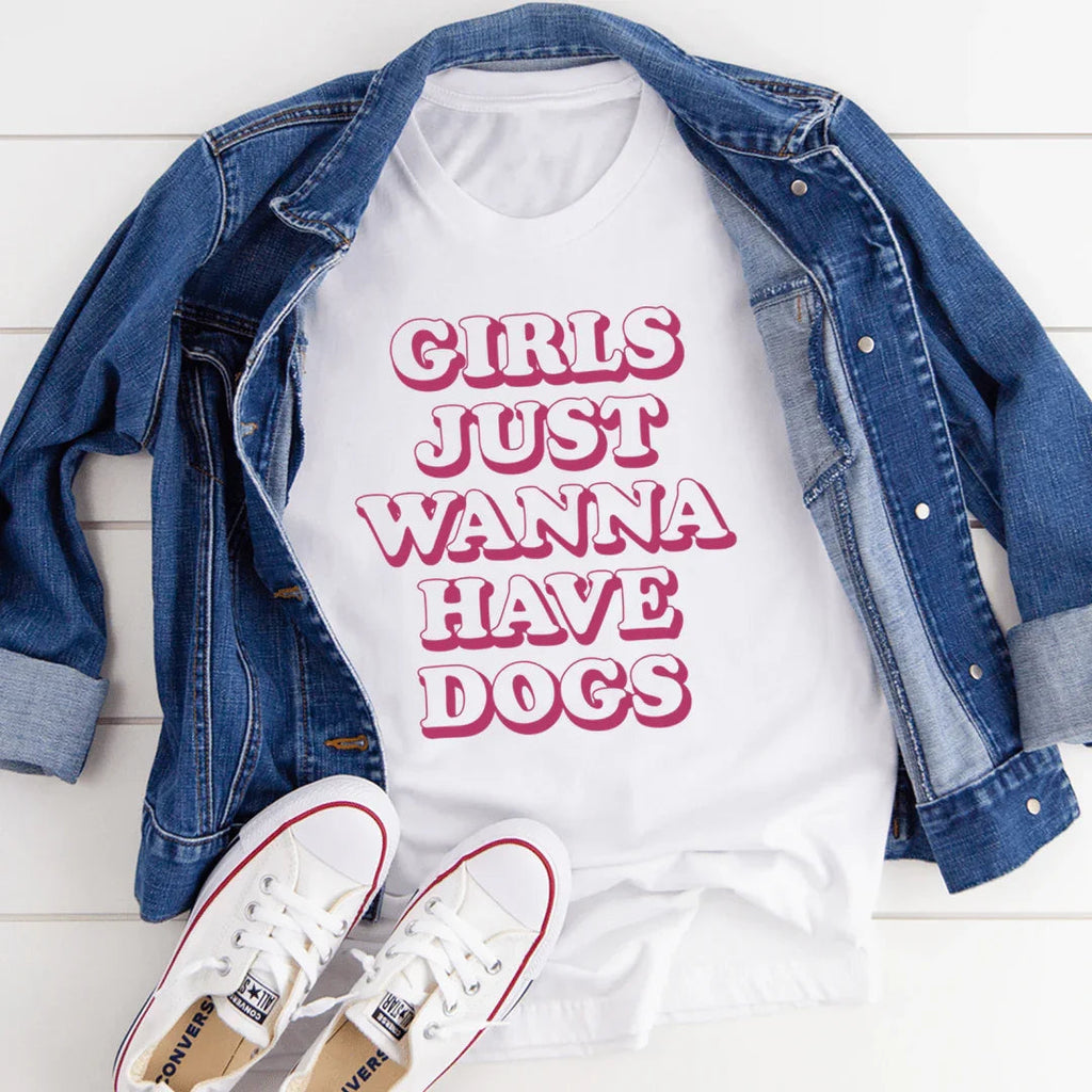 Dog Mom Soft Graphic Top – "Girls Just Wanna Have Dogs" Tee product image 3