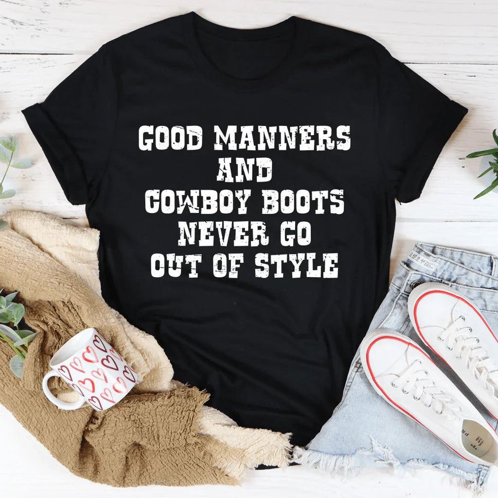 Good Manners And Cowboy Boots Tee product image 3