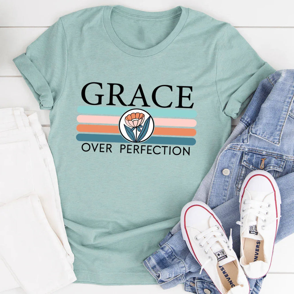 "Grace Over Perfection" – Uplifting Mindset Graphic Casual product image 2