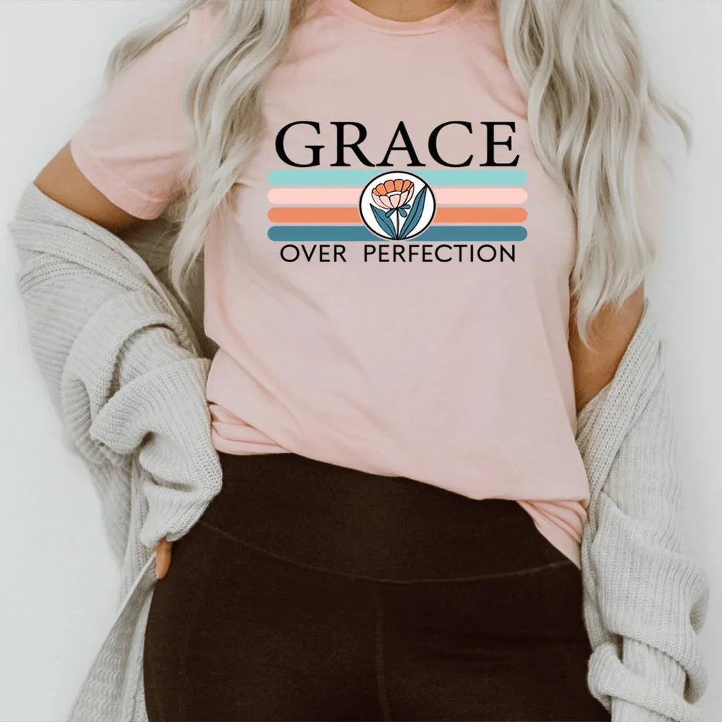 "Grace Over Perfection" – Uplifting Mindset Graphic Casual product image 3