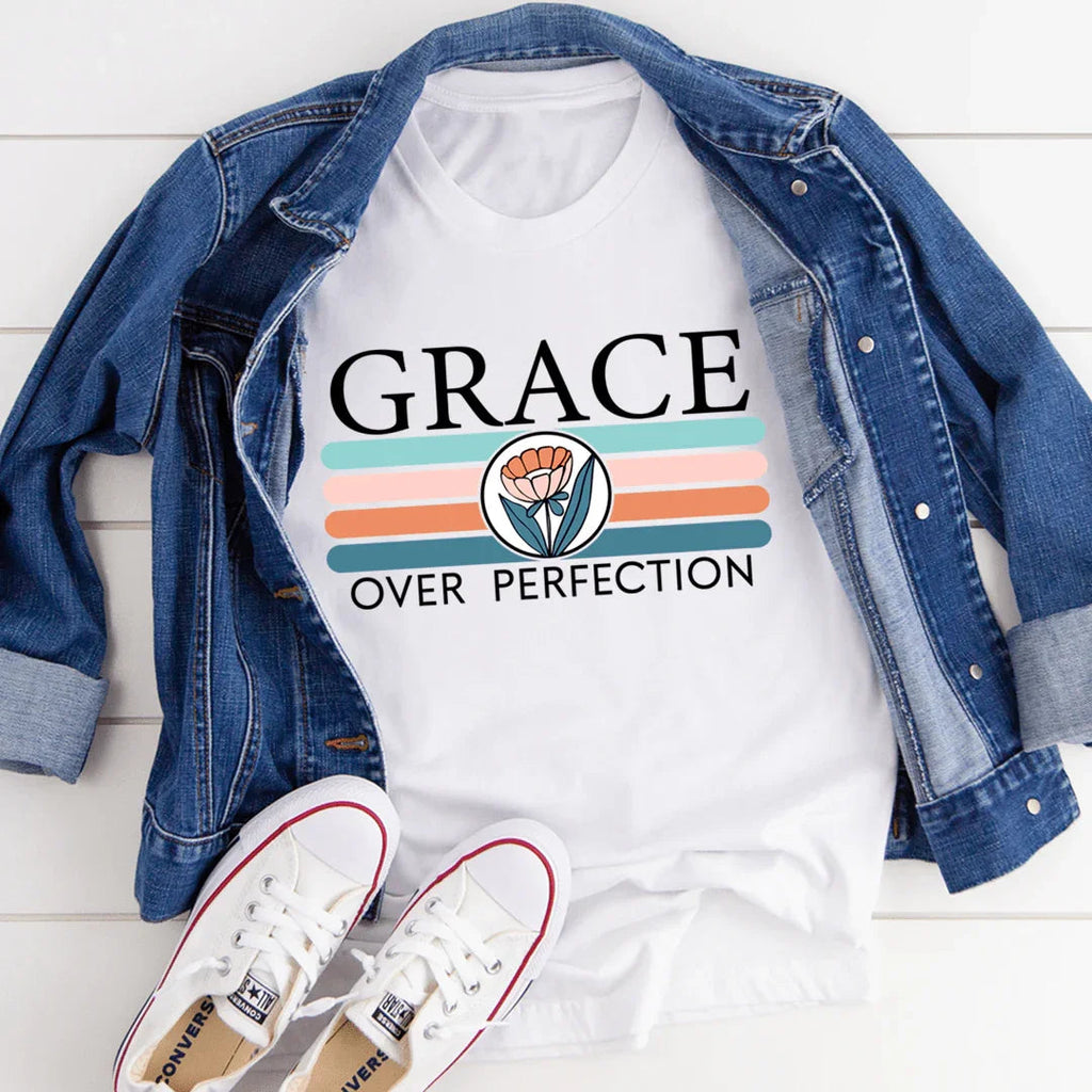 "Grace Over Perfection" – Uplifting Mindset Graphic Casual product image 4