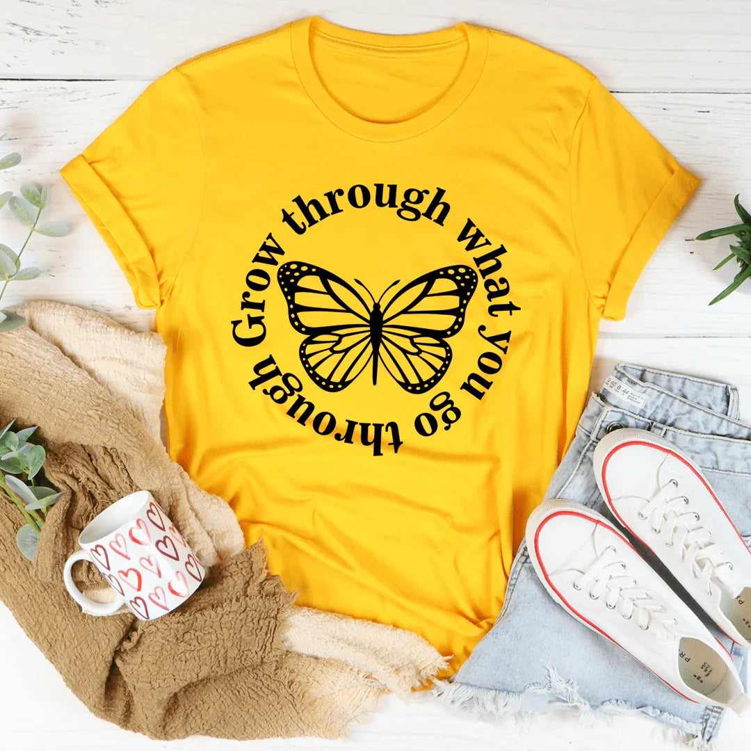 Inspiring Growth Mindset Butterfly Graphic Top – \"Grow product image 1