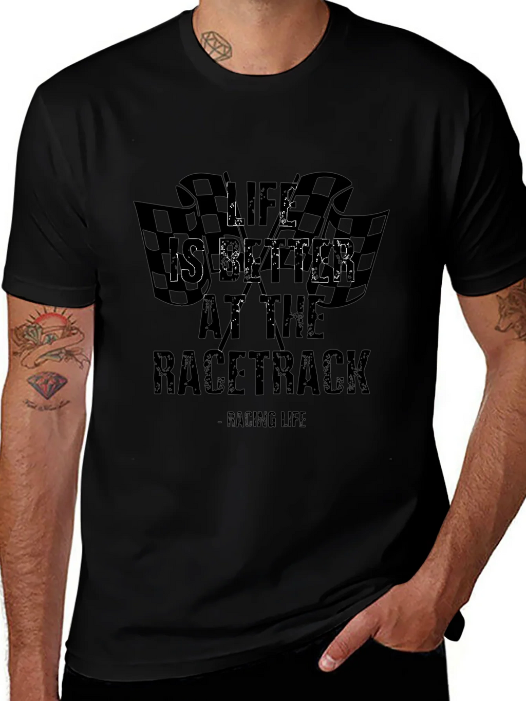 Life is Better at the Racetrack Black T-Shirt product image 1