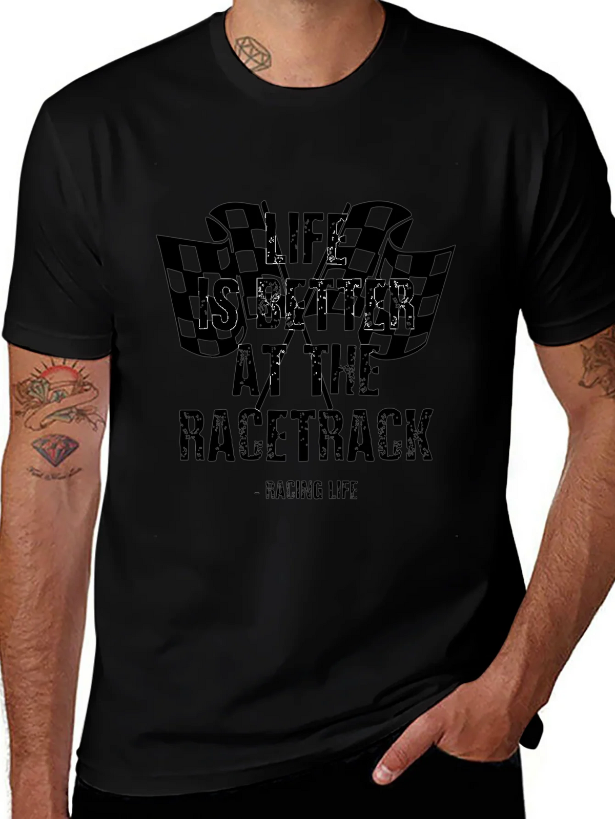 Life is Better at the Racetrack Black T-Shirt product image 1
