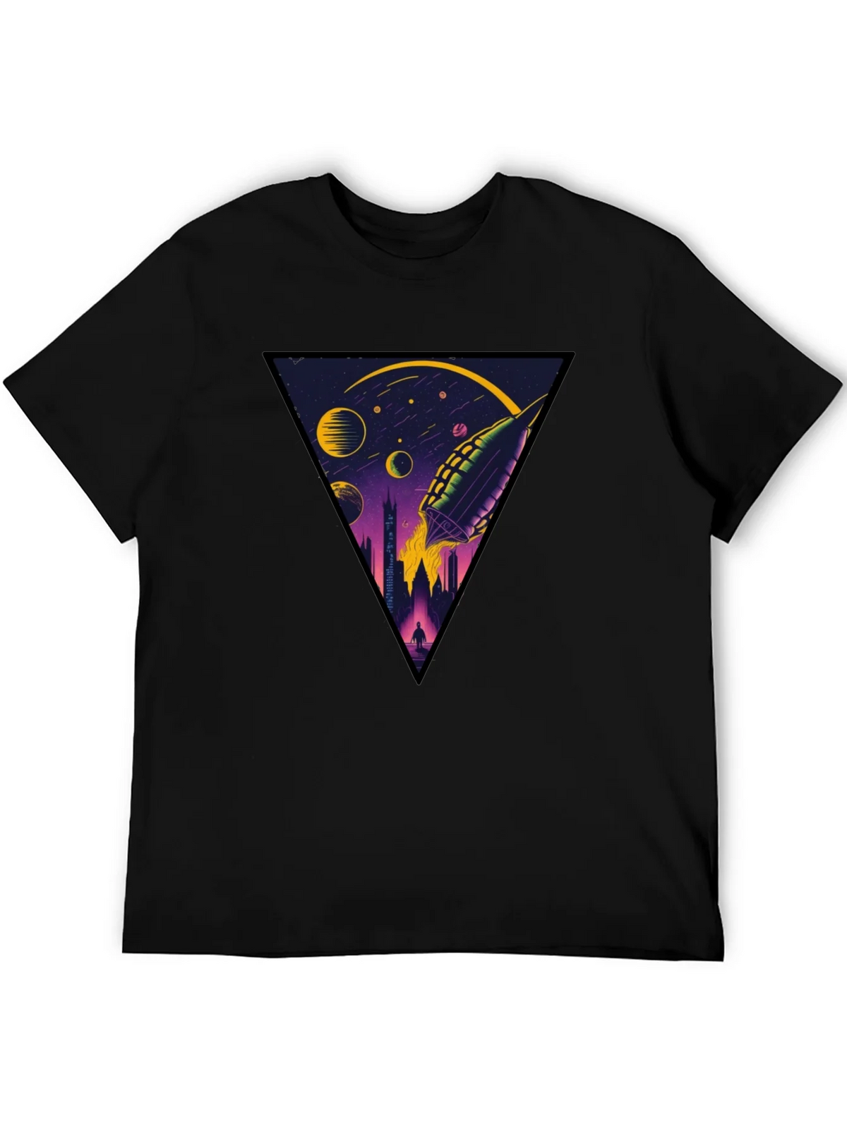 Sci-Fi Rocket Launch Graphic T-Shirt product image 4