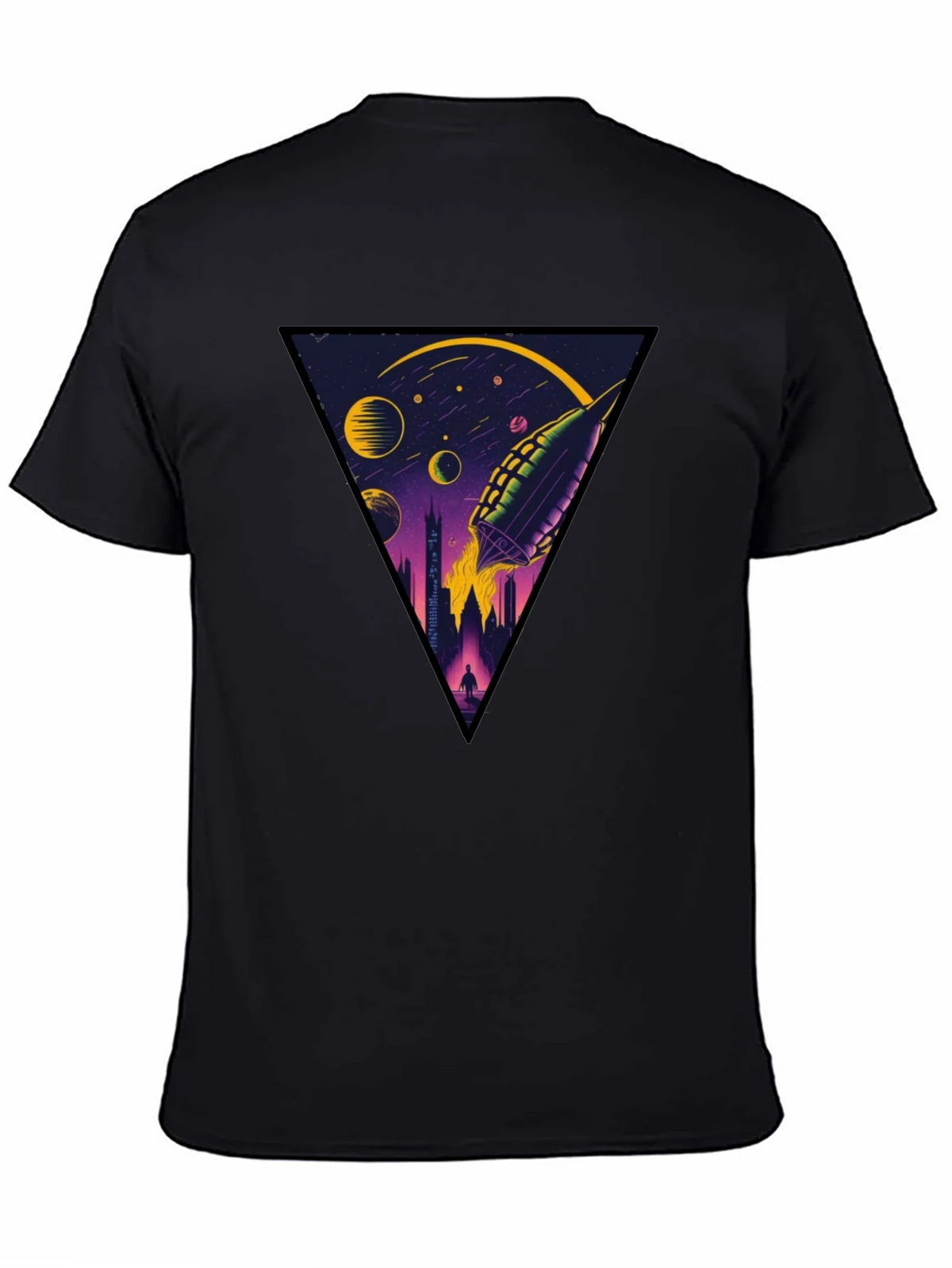Sci-Fi Rocket Launch Graphic T-Shirt product image 3