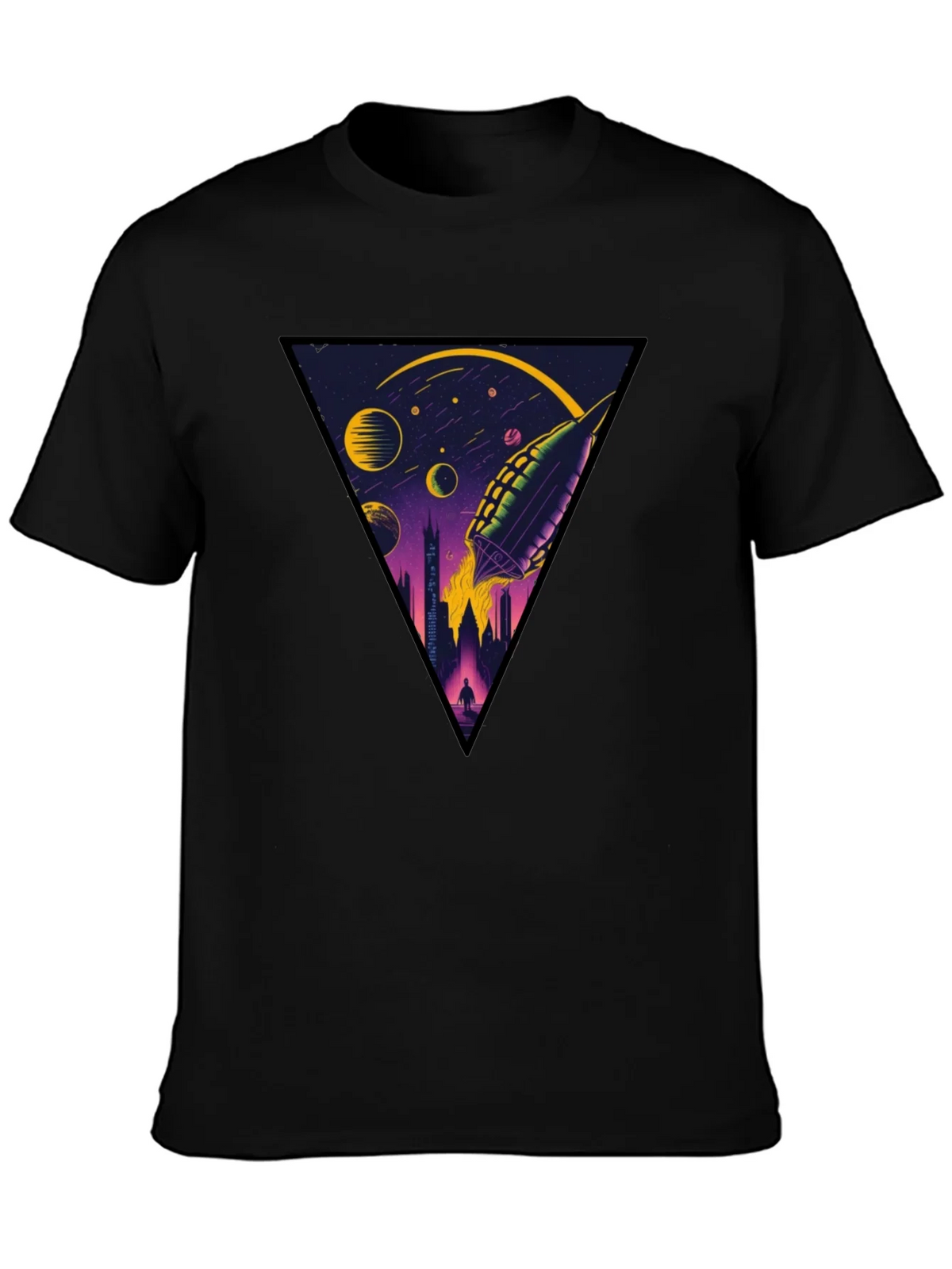 Sci-Fi Rocket Launch Graphic T-Shirt product image 2