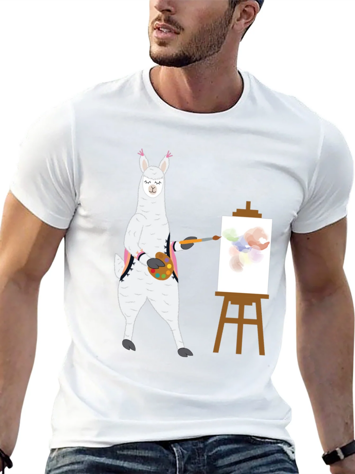 Llama Artist T-Shirt - Painter Alpaca Tee product image 7