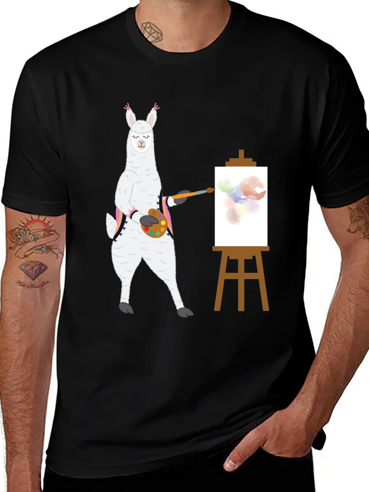 Llama Artist T-Shirt - Painter Alpaca Tee product image 1