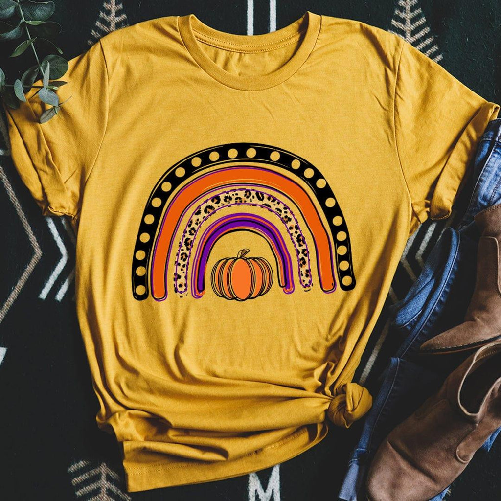 Halloween Rainbow – Boho Autumn Graphic Shirt product image 2