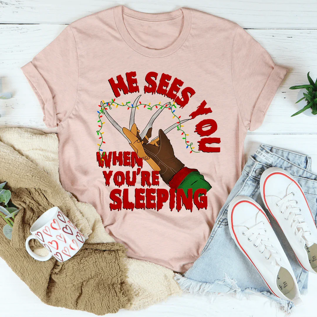 He Sees You When You're Sleeping Tee product image 3