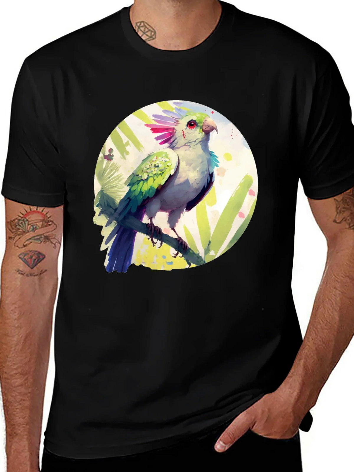 Parrot Graphic T-Shirt - Tropical Bird Tee product image 1